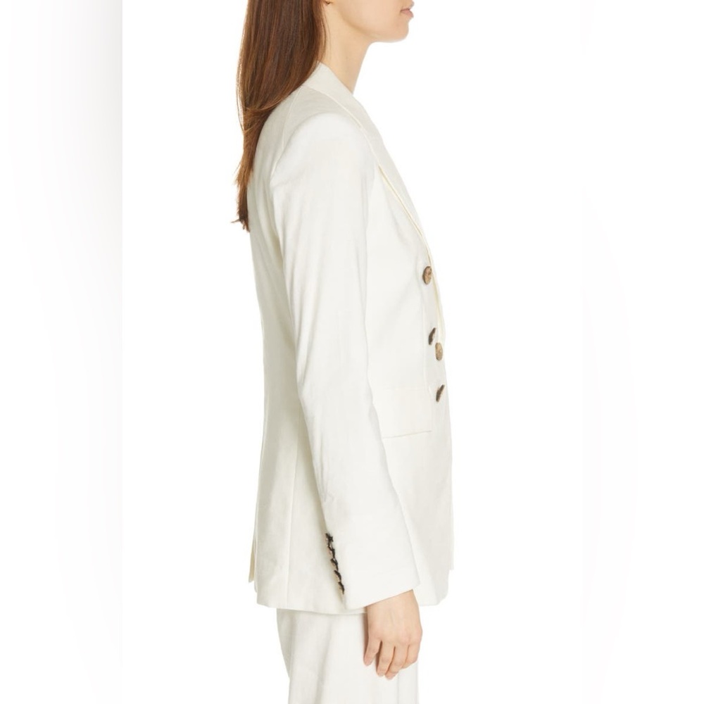 NWT $698 Veronica Beard Gaya Linen Blend Dickey Jacket In White - Picture 4 of 7